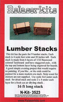 RS-Laser Lumber Stacks Kit N Scale Model Railroad Building Accessory #3523