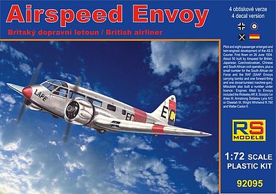 RS Airspeed Envoy British Cheetah Twin-Engine Aircraft Plastic Model Airplane Kit 1/72 #92095