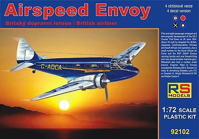 RS Airspeed Envoy British Lynx Twin-Engine Aircraft Plastic Model Airplane Kit 1/72 #92102