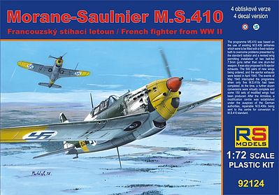 RS Morane Saulnier MS410 French WWII Fighter Plastic Model Airplane Kit 1/72 Scale #92124