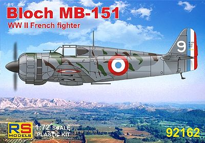 RS Bloch MB151 WWII French Fighter Plastic Model Airplane Kit 1/72 Scale #92162