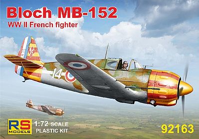 RS Bloch MB152 WWII French Fighter Plastic Model Airplane Kit 1/72 Scale #92163