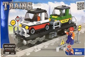 RRtrainblocks Flat Car W/load 186p RRtrainblocks Flat Car W/load 186p
