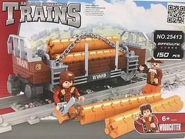 RRtrainblocks Flat Car W/logs 186p RRtrainblocks Flat Car W/logs 186p