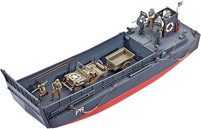 Revell-Germany LCM3 50 Landing Craft/Jeep with Trailer Plastic Model Military Ship Kit 1/35 Scale #03000