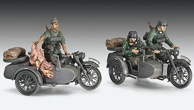 Revell-Germany German R12 Motorcycle with Sidecar Plastic Model Military Vehicle Kit 1/35 Scale #03090