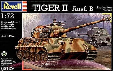 Revell-Germany Tiger II Ausf. B Kit Plastic Model Military Vehicle Kit 1/72 Scale #03129