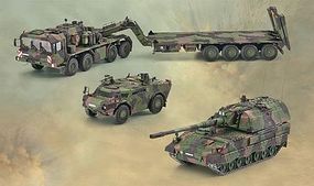 SLT503 Elefant & Howitzer PzH 2000 & Fennek Set Plastic Model Vehicle Kit 1/72 Scale #03204