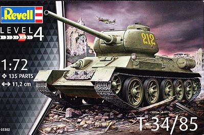 Revell-Germany T-34/85 Plastic Model Military Vehicle Kit 1/72 Scale #03302