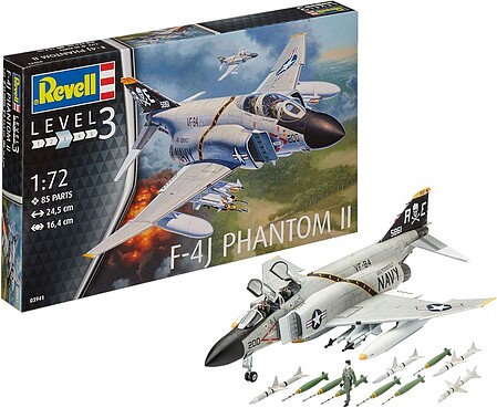 Revell-Germany F-4J Phantom US Navy Plastic Model Airplane Kit 1/72 Scale #03941