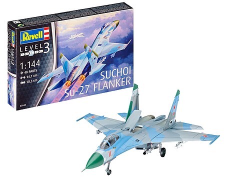 Revell-Germany SU-27 Flanker Plastic Model Airplane Kit 1/144 Scale #03948