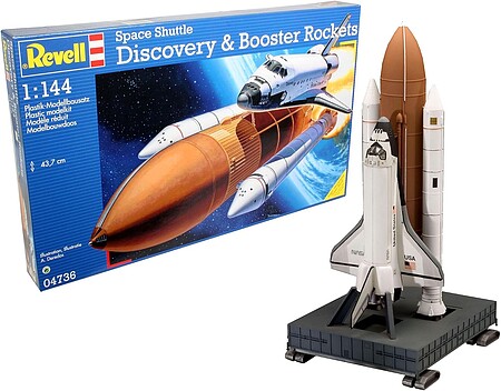 Revell-Germany Space Shuttle Discovery with Booster Rocket Space Program Plastic Model 1/144 Scale #04736