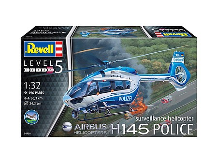 Revell-Germany H145 Police Plastic Model Helicopter Kit 1/32 Scale #04980
