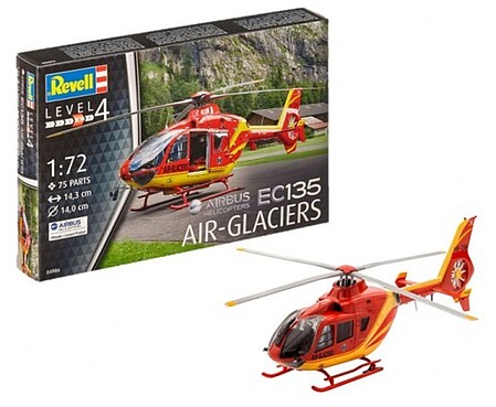 Revell-Germany EC135 Air-Glaciers Plastic Model Helicopter Kit 1/72 Scale #04986