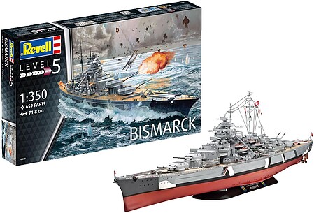 Revell-Germany Battleship Bismarck Plastic Model Military Ship Kit 1/350 Scale #05040