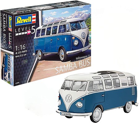 Revell-Germany VW Typ 2 T1 Samba Bus Plastic Vehicle Kit 1/16 Scale #07009