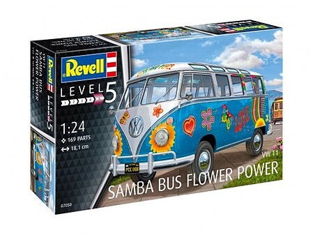 Revell-Germany VW T1 Samba Bus Flower Power Plastic Model Vehicle Kit 1/24  Scale #07050