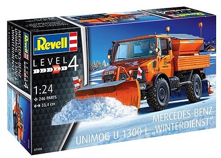Revell-Germany Unimog U1300L Winter Service Plastic Model Truck Kit 1/24 Scale #07438