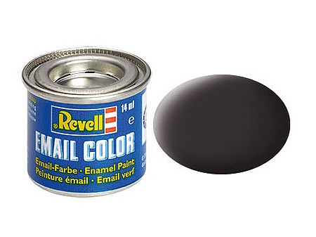 Revell-Germany 14ml. Enamel Tar Black Mat Tinlets Hobby and Model Enamel Paint #32106