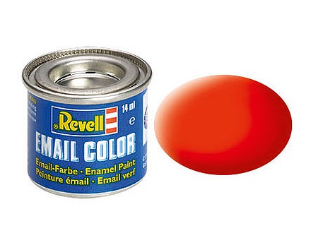 Revell-Germany 14ml. Enamel Luminous Orange Mat Tinlets Hobby and Model Enamel Paint #32125