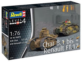 Revell-Germany 1/76 Char B1 bis & Renault FT17 Tanks Revell-Germany 1/76 Char B1 bis & Renault FT17 Tanks
