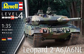 Revell-Germany Leopard 2A6/A6NL Tank Plastic Model Tank Kit 1/35 Scale #3281