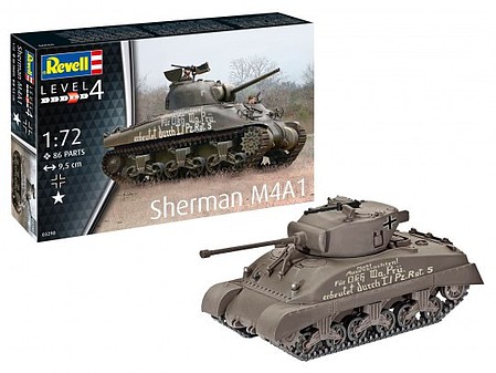 Revell-Germany Sherman M4A1 Tank Plastic Model Tank Kit 1/72 Scale #3290