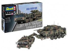 Revell-Germany SLT 50-3 Elefant Tank Transporter Leopard 2A4 Tank Plastic Model Tank Kit 1/72 Scale #3311