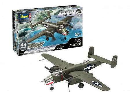 Revell-Germany B25 Mitchell Bomber (Snap) Plastic Model Airplane Kit 1/72 Scale #3650
