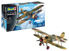 Revell-Germany Gloster Gladiator Mk II BiPlane Fighter Plastic Model Airplane Kit 1/32 Scale #3846