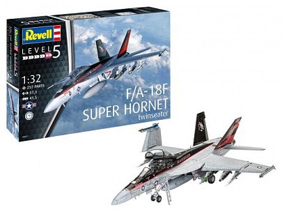 Revell-Germany F/A18F Super Hornet 2-Seater Fighter Plastic Model Airplane Kit 1/32 Scale #3847