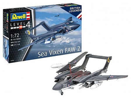 Revell-Germany Sea Vixen FAW2 Fighter Plastic Model Airplane Kit 1/72 Scale #3866