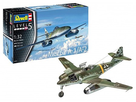 Revell-Germany Messerschmitt Me262A1/A2 Fighter Plastic Model Airplane Kit 1/32 Scale #3875