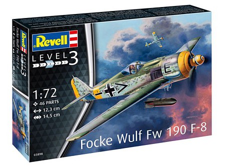 Revell-Germany Focke Wulf Fw190 F8 Fighter/Bomber Plastic Model Airplane 1/72 Scale #3898