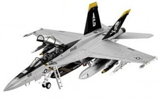 Revell-Germany F/A18F Super Hornet Fighter w/paint & glue Plastic Model Airplane Kit 1/72 Scale #63834