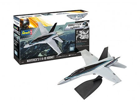 Revell-Germany Top Gun Maverick F/A18 Hornet Aircraft Snap Model Airplane Kit 1/72 Scale #64965