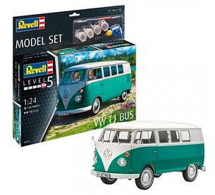 Revell-Germany VW T1 Samba Bus Hardtop w/paint & glue Plastic Model Vehicle Kit 1/24 Scale #67675
