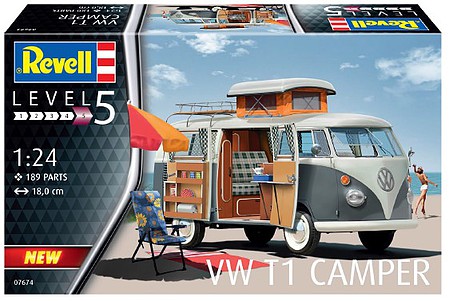 Revell Germany VW T1 Van Camper 1:24 7674 Plastic Model Kit Truck