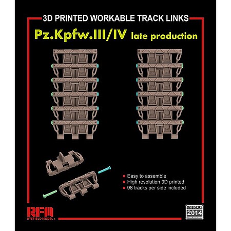 Rye Pz.Kpfw III Workable Track Links Plastic Model Vehicle Accessory 1/35 Scale #2014