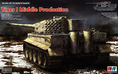 Rye Middle Production Tiger I w/ Full Interior Plastic Model Military Vehicle 1/35 Scale #5010