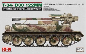 Rye Syrian T-34/D30 w/ 122mm Howitzer Plastic Model Military Vehicle Kit 1/35 Scale #5030