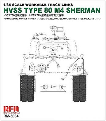 Rye M4 Sherman T80 Workable Links Plastic Model Vehicle Accessory 1/35 Scale #5034