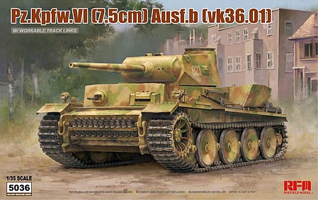 Rye Pz.Kpfw.VI Ausf.B VK36.01 Plastic Model Military Vehicle Kit 1/35 Scale #5036