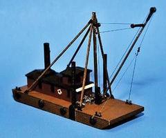 Sea-Port Derrick/Spud Barge w/Timber Stiff Leg Derrick N Scale Model Vehicle #h122n Sea-Port Derrick/Spud Barge w/Timber Stiff Leg Derrick N Scale Model Vehicle #h122n