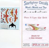 Starfighter Star Trek R-Type Warbirds Markings for 6 Ships Plastic Model Aircraft Decal #25