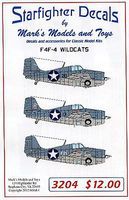 Starfighter F4F4 Wildcats for Trumpeter & Revell Plastic Model Aircraft Decal 1/32 Scale #3204 Starfighter F4F4 Wildcats for Trumpeter & Revell Plastic Model Aircraft Decal 1/32 Scale #3204