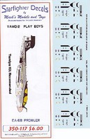 Starfighter EA6B Prowler VAMQ2 Play Boys for TAM EA6B Plastic Model Aircraft Decal 1/350 #350117 Starfighter EA6B Prowler VAMQ2 Play Boys for TAM EA6B Plastic Model Aircraft Decal 1/350 #350117