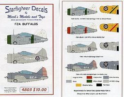 Starfighter F2A Buffalos for Tamiya and Special Hobby Plastic Model Aircraft Decal 1/48 Scale #4803 Starfighter F2A Buffalos for Tamiya and Special Hobby Plastic Model Aircraft Decal 1/48 Scale #4803