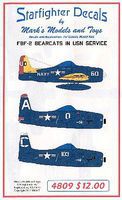 Starfighter F8F2 Bearcats USN Service Plastic Model Aircraft Decal 1/48 Scale #4809 Starfighter F8F2 Bearcats USN Service Plastic Model Aircraft Decal 1/48 Scale #4809