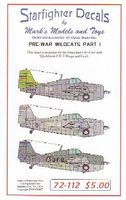 Pre-War F4F4 Wildcats Pt.1 for Hasegawa Plastic Model Aircraft Decal 1/72 Scale #72112